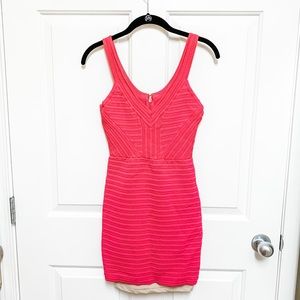 Pink Bebe Stretchy Bodycon Dress